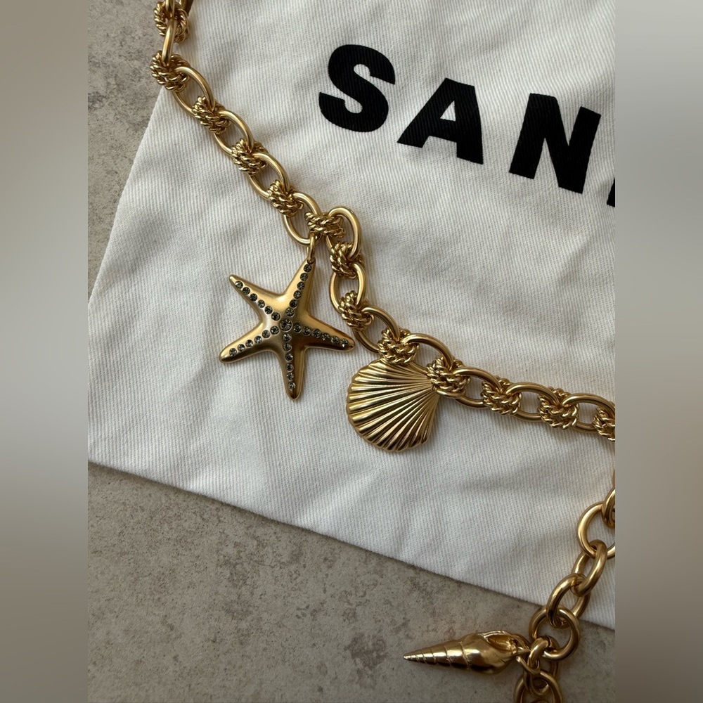 SANDRO siren gold nautical sea charm chain belt - Picture 3 of 7